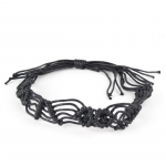 Boho apyrankė Boho plaukų gumelė Boho skrybėlės juosta &Scaron;iaudinės skrybėlės juosta Kauboji&scaron;kos skrybėlės juosta Vakarieti&scaron;kos skrybėlės juosta Vakarieti&scaron;kos skrybėlės diržas Fedorai juoda