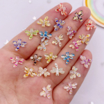50 vnt. dervos Kawaii mini kri&scaron;toliniai spalvingi laumžirgio meno nagai plok&scaron;čiapadžiai kalnų kri&scaron;tolinio akmens aplikacijos.