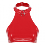 Moteri&scaron;kas latekso apkarpytas vir&scaron;utinis apynasris su kaklu apatinis trikotažas be rankovių, liesas, be pamu&scaron;alo apatinis trikotažas, krūtinė, klubinė apranga S raudona