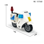 10706D Valkyrie geležinis motociklas baltas policijos automobilio vaiki&scaron;kos statybinės kaladėlės