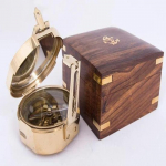 8,89 cm žalvarinis kompasas su veidrodžiu Brunton kompasas Wood Box