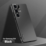 Matinio metalo objektyvo mink&scaron;tas silikoninis rėmelis, skirtas Samsung Galaxy S24 ultra S24 Plus Samsung Galaxy S23 Ultra mobiliojo telefono apsauginis dangtelis Galaxy S24 juoda