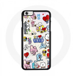 Coque pour Iphone 8 BTS Bangtan Sonyeondan BT21 Van Tata Chimmy Cooky Rj Koya Mang Et Shooky
