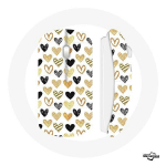 Souris Sans Fil Fond de texture abstraite coeurs noir jaune et gris