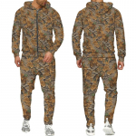 Rudens ir žiemos klevo lapai kamufliažiniai 3D sportiniai kostiumai su užtrauktuku Vyri&scaron;ki Lauko Žvejyba Stovyklavietės Medžioklės rinkiniai Unisex Streetwear Kostiumai 5XL