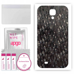 apgo Protective Skin Sticker for the back compatible with Samsung Galaxy S4 mini i9190, Wrap Film, Foil, Vinyl - Pattern Carbon Black Pixel