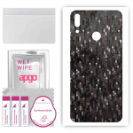 apgo Protective Skin Sticker for the back compatible with Huawei Y7 Prime (2019) Enjoy 9, Wrap Film, Foil, Vinyl - Pattern Carbon Black Pixel