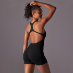 Push Up Blackless Bodysuit Nessaj Gym sportinis kombinezonas Sexy Yoga Fitness Bodysuit Moteri&scaron;ki &scaron;liaužtinukai auk&scaron;tu juosmeniu M
