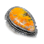 Natural Bumble Bee Jasper Gemstone 925 Sterling Silver Jewelry Ring Size 8 v6i85