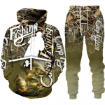 Vyri&scaron;ki gyvūnų e&scaron;erių karpių žvejyba 3D spausdinimas mados Fisher sportinis kostiumas unisex džemperis bėgimo kelnės 2 vnt Lauko drabužių rinkinys S-6XL XXL