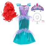 Mažosios undinėlės princesės kostiumas mergaitėms, vaiki&scaron;ka Cosplay suknelė + perukas + aksesuarai Apranga vaikams Helovino karnavalo gimtadienio vakarėliui 120