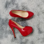 Moteri&scaron;ki auk&scaron;takulniai siurblys 14 cm apvalios pir&scaron;tinės stiletės Talon Femme Seksualūs moteri&scaron;ki raudoni vestuviniai batai Juodi platforminiai auk&scaron;takulniai dideli 44 dydis 43 raudona