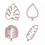 4 vnt. Tortų pelėsių fondantinis pelėsis Tropical Leaf Mod Fondant torto pelėsis