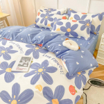 Skalbta medvilninė lova keturių dalių patalynė antklodės užvalkalas 2.0m four-piece set