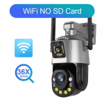 Nauja EU 6MP Real 36X optinio priartinimo WIFI kamera lauko dviejų objektyvų PTZ humanoidinė aptikimo spalvota naktinio matymo IP kamera iCSee programa