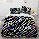 Gyvūnų odos tekstūros antklodės užvalkalo rinkinys Tiger Snake Leopard 3D Print King Size, skirtas berniukui patalynės komplektui Poliesterio antklodės užvalkalas 70x133cm 2pcs