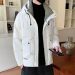 Nauja žieminė pūkinė striukė Fashion Trend su gobtuvu lauko įrankiams M balta