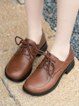 &bdquo;Zapatos Mujer&ldquo; moteri&scaron;ki &bdquo;Oksfordo&ldquo; batai, laisvalaikio vienpakopė odinė platforma, madingi suvarstomi auk&scaron;takulniai, klasikiniai, moteri&scaron;ki batai 35 smėlis