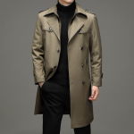 Rudens ir žiemos Naujas vyri&scaron;kas paltas ilgas pamu&scaron;alas Medvilninis diržas Trench Coat Vyri&scaron;kas kostiumas Apykaklė Trench Coat Vyri&scaron;kas paltas 180 chaki