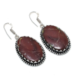 Natural Dragon Blood Gemstone 925 Sterling Silver Jewelry Earring 2.05 p5b51