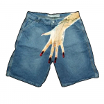 Y2k Hands Print Vintage Baggy Jeans &scaron;ortai Streetwear Jorts korėjieti&scaron;ki &scaron;ortai Cargo Harajuku korėjiečių džinsinio mėlynumo S