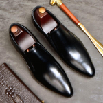 Vyri&scaron;ki odiniai batai Natūralios odos Oksfordo batai vyrams Prabangios suknelės batai Slip On Vestuviniai batai Odiniai Brogues 6.5 juoda