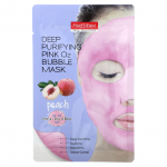 Purederm, Deep Purifying Pink O2 Bubble Beauty Mask, Peach, 1 sheet mask, 0.88 oz (25 g)