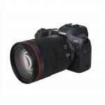 &bdquo;Canon EOS R&ldquo; viso kadro beveidrodinis fotoaparatas + RF 24-105 mm f/4 L IS USM priartinimo objektyvas juoda