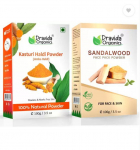 Dravida Organics Kasturi Haldi + Sandalwood Face Pack Powder - Combo (200 g)
