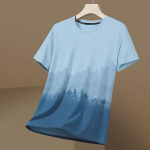 Vyri&scaron;ki gradiento greitai džiūstantys ledo &scaron;ilko tinkliniai mar&scaron;kinėliai trumpomis rankovėmis, kvėpuojantys 2023 m. vasaros tendencija. 2XL &scaron;viesiai mėlyna spalva