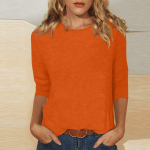 VEZFAA Moteri&scaron;ka mada, laisvalaikio vasaros pavasario vienspalvė spauda 3/4 rankovėmis palaidinės ir mar&scaron;kiniai su i&scaron;kirpte L