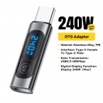240 W C tipo USB C adapteris į USB C 3.0 2.0 OTG jungtis Skaitmeninis ekrano duomenų adapteris 100 W, skirtas Macbook Pro Air Samsung