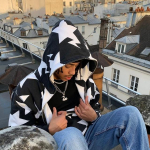 Y2K vyri&scaron;ki gobtuvai, mados žvaigždės spausdinimas su užtrauktuku ilgomis rankovėmis, dideli megztiniai su gobtuvu Gotikinė grunge striukė, paltas Harajuku gatvės apranga S