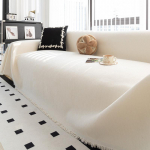 &Scaron;enilinis sofos užvalkalas Universalus sofos rank&scaron;luostis, dulkėms atsparus sofos pagalvėlės užvalkalas, apsaugantis nuo kačių įbrėžimų, sofos antklodės kilimas 180*340cm balta