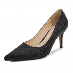Moteri&scaron;ki &bdquo;stiletto&ldquo; batai su smailiais pir&scaron;tais Sexy Shiny Banquet 7,5 cm kulnas WZ 35 juoda