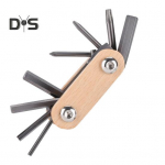 Dviračio remonto įrankis Ne&scaron;iojamas sulankstomas 8-in-1 dviračio daugiafunkcis įrankis Didelio stiprumo metalinis Plento kalnų dviračio &scaron;e&scaron;iakampis raktas Atsuktuvas Priežiūros įrankis Dviračiui