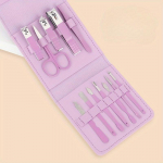 12 vnt. nagų kirpiklių rinkinys Patogus grožio įrankis Kirpiklis Manikiūras Nagų žirklės Pedikiūro peilis Ausų valymo peilis Nagų manikiūras rožinė