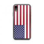 iPhone dėklas - Daugiaspalvis - JAV vėliava - Lankstus - Suderinamas su iPhone XR - Skaidrus plastikas