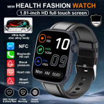 2025 Nauji Kraujospūdžio Sveikatos NFC I&scaron;manieji Laikrodžiai Vyrams 24 Valandų &Scaron;irdies Ritmo Bluetooth Skambinimas DI Diagnostika I&scaron;manieji Laikrodžiai IOS Android Black Leather
