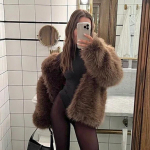 VAYLA Mada Pūkuota Pūkuota Dirbtinio Kailio Striukė Moterims Žiema Ilgi Pūkuoti Paltai Storas &Scaron;iltas Vidutinio Ilgio Lapės Kailio Paltas Pliu&scaron;inis Vir&scaron;utinis Drabužis Femme L