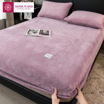 &Scaron;iltas flanelinis paklodė su elastine juostele viengulei / dvigulei lovai Itin mink&scaron;tas &scaron;iltas apsauginis užvalkalas Odai nekenksmingas čiužinio užvalkalas 150cmx200cm Only a Sheet violetinė