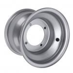 18X9.50 8 ATV Rato Ratlankis Didelio Stiprumo Aliuminio Lydinys 8 Colių Rato Ratlankio Stebulė Go Kartams Golfo Vežimėliams Sidabrinis Trys Skylės Four holes