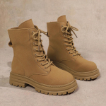 Madingi Laisvalaikio Stori Padai Chaki Spalvos Ankle Boots 2025 Žiemos Batrai&scaron;čiais Moteri&scaron;ki Combat Boots Su Platforma Neslystantys Žygio Batai Moterims 36