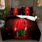 Ronaldo Messi 3D spaudos futbolo žvaigždės antklodės užvalkalo ir pagalvės užvalkalo rinkinys 135x200cm