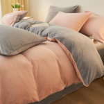 Storas koralinio fliso aksomo antklodės užvalkalas - Žieminis, Vieno dydžio, Vientisos spalvos 220*240cm - 1 Duvet Cover