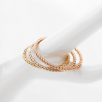 14K Sunkus Kasdienis De&scaron;imties Pir&scaron;tų Leme Twist Žiedas 14K white gold / Size: 08
