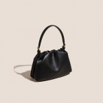 Niche Auk&scaron;tos kokybės Ne&scaron;iojama Moteri&scaron;ka Madinga ir Universali Vienos Peties Rankinė, Atsitiktinė Karvės Odos Crossbody Debesies Formos Krep&scaron;ys One Size juoda