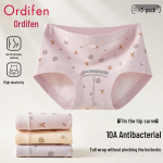 Audifin Women's 100% Cotton Antibacterial Printed Briefs 3-Pack XL