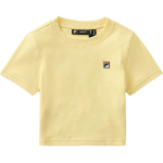 FILA X Hailey Bendradarbiavimo Sporto Serija Madingi Patogūs Trumpomis Rankovėmis Mar&scaron;kinėliai Moteri&scaron;ki Vir&scaron;utiniai Drabužiai Geltoni A71W523101F-YE L