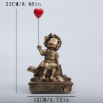 Banksy &Scaron;irdies Balionas Ir Skrendanti Mergaitė Įkvėptas Kūrinys Moderni Skulptūra Namų Dekoras Statulėlė Dekoracija